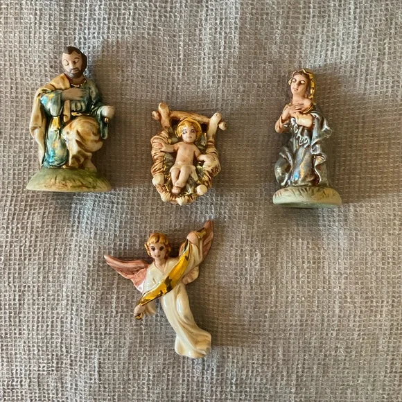 Vintage Atlantic Mold Nativity Manger Scene, 21-Piece, 1970 Ceramic Set